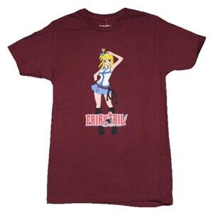 Fairy Tail Adult New T-Shirt - Lucy Heartfilia Hand Up Over Logo